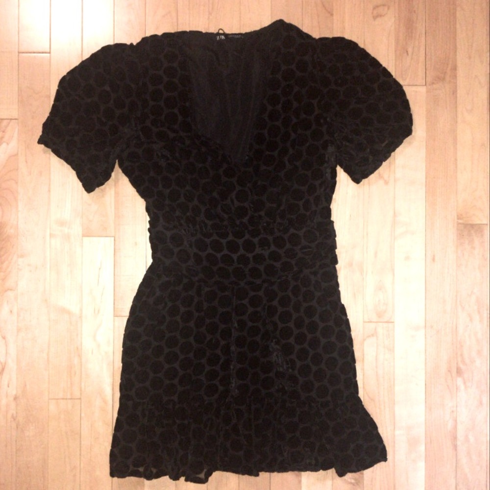 Zara Black Polka Dot Dress